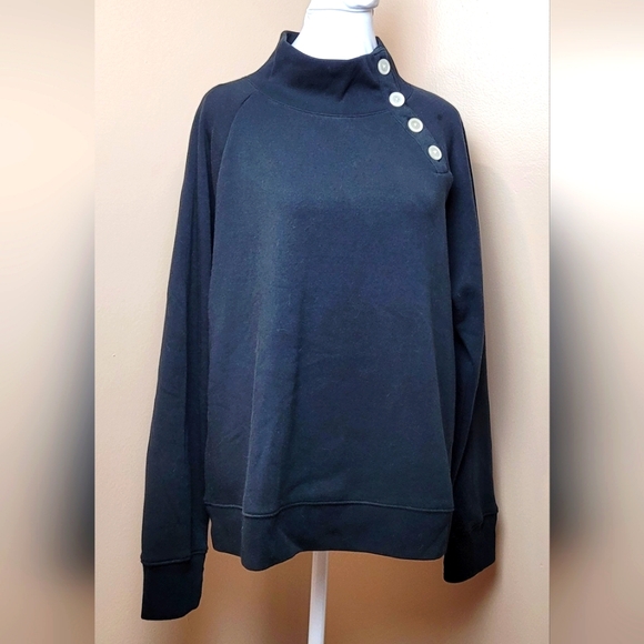 J. Crew Wide Button-collar Pullover Sweatshirt - Picture 1 of 5